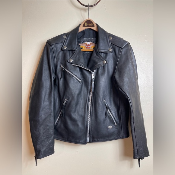 Harley-Davidson Women’s Biker Jacket Sz Medium Made in the USA - Picture 1 of 12